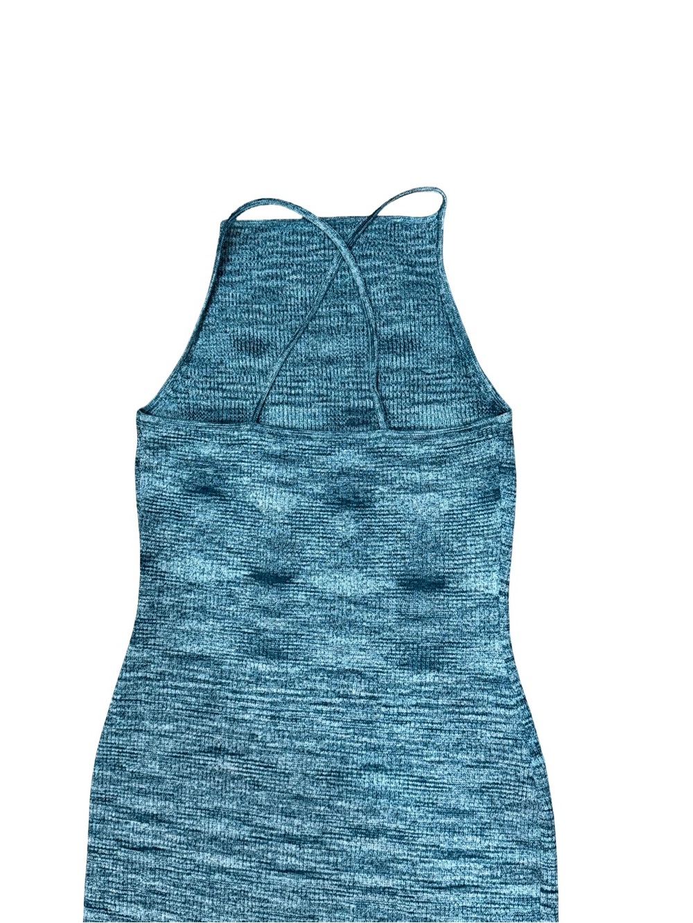 ✨ Banana Republic Sea Teal Space Dye Midi Sweater Dress Strappy Back Tank Size S - Picture 14 of 14